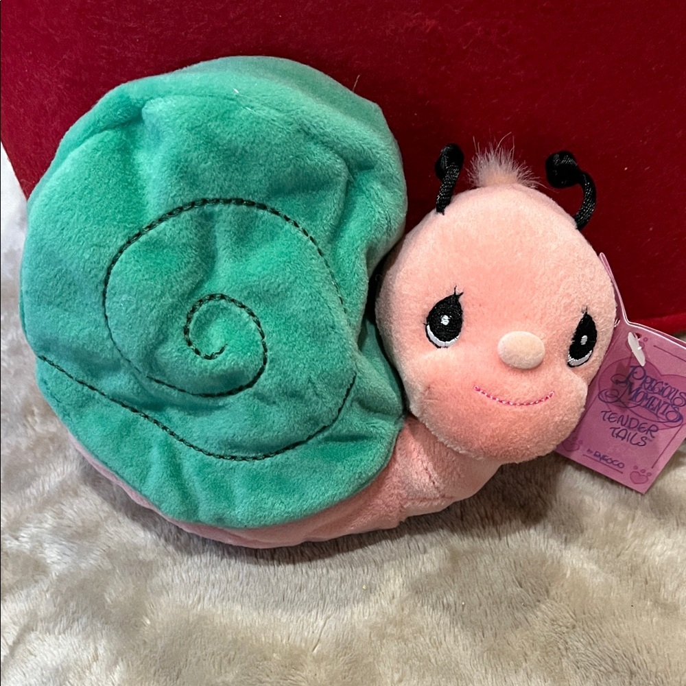 Pink and Green Snail Plush Toy